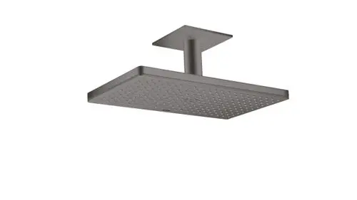 Kopfbrause mit Deckenanschluss, ausgestattet mit einem einzigen Wasserstrahl. Oberfläche in Brushed Black Chrome, hergestellt von AXOR.